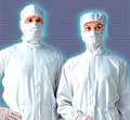 クリーンルーム用無塵作業服(クリーンウエアー)です。クラス1〜10のクリーン環境に対応します。 pics/cleanroom/clean wear.jpg